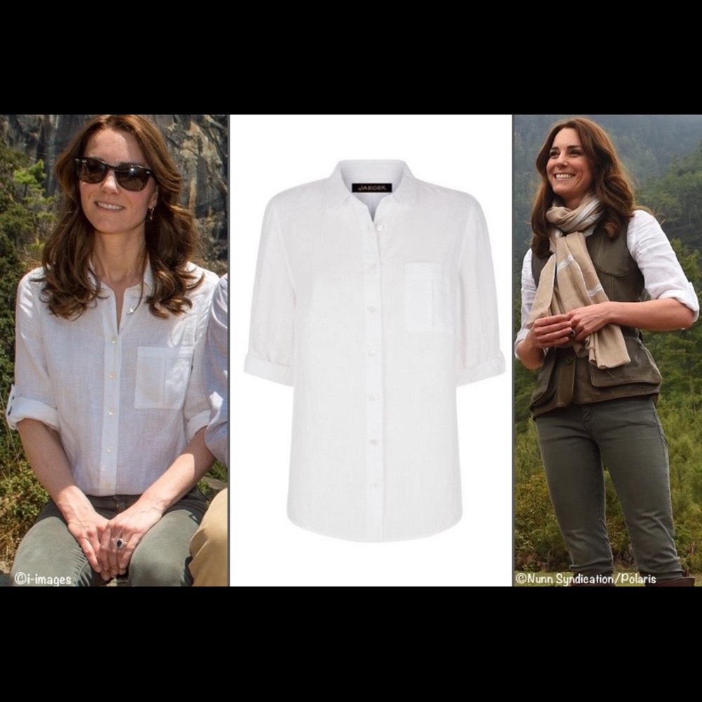NWT jaeger linen blouse aso white us 8 uk 12